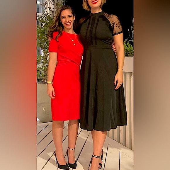 Red Twist Dress—UK 10 (Fits USA XS) - Picture 2 of 9